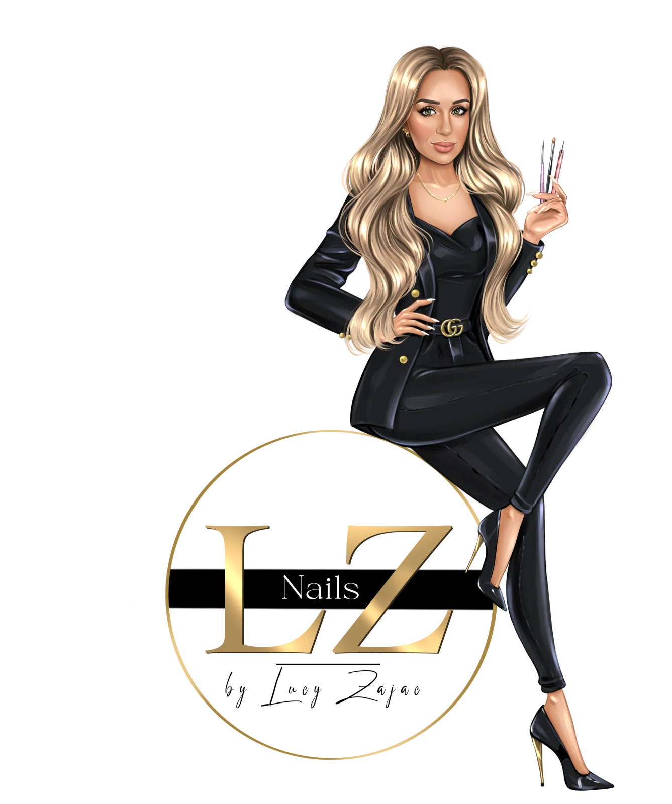 Lucy Nails Partizánske – Lucia a zlaté logo